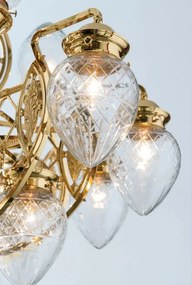 Candelabru cu 21 brate, elegant design LUX Budapest, auriu LU 1440/5+10+5+1 gold/411 klar-Schliff OR