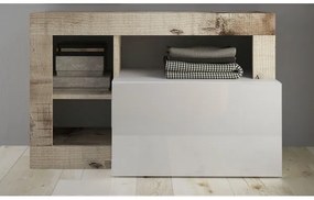 Bancă LENOR alb/maro