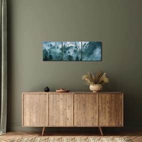 Tablou - Pădure în Ceață (cu ceas) (90x30 cm)