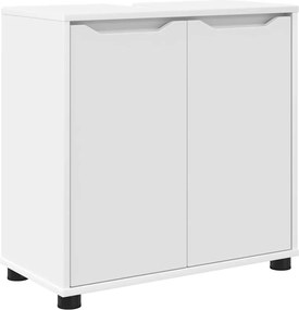 vidaXL Cabinet pentru chiuvetă de baie cu raft Alb 60 x 30 x 60 cm