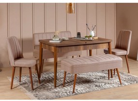 Set mobilier sufragerie Vlasta 2 (nuc + bej) (pentru 6 persoane). 1073082