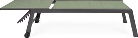 Șezlong de grădină verde din metal Hilde – Bizzotto