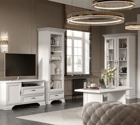 Vitrina Idento, 1 Usa 1 Sertar, H 210 CM, MDF Alb Alpin