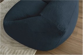 Fotoliu bean bag albastru închis cu tapițerie din blană artificială Lilibet – Bobochic Paris