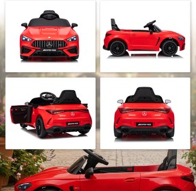AIYAPLAY Mașină electrică pentru copii, Mercedes-Design, motoare 12V, telecomandă, lumini LED, muzică, pentru copii 3-6 ani, Roșu | Aosom Romania