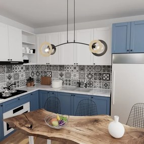 Lustră pe cablu SKIVA 2xE27/15W/230V negru/bej