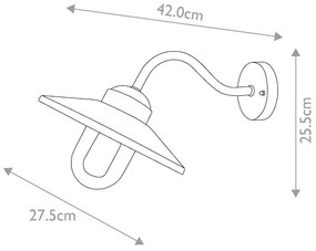 Elstead KLAMPENBORG-OXR - Aplica de exterior KLAMPENBORG 1xE27/60W/230V IP44 roșie