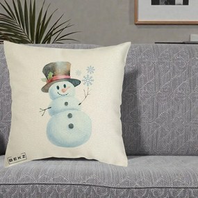 Perna Decorativa Om de Zapada cu Joben si Vasc, 40x40 cm, Ecru, Husa Detasabila, Perna Inclusa, BEKZ®