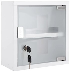 Dulap de baie alb suspendat din metal 12x25 cm – PT LIVING