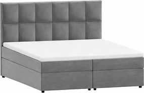 Pat boxspring gri cu spațiu de depozitare 200x200 cm Flip – Ropez