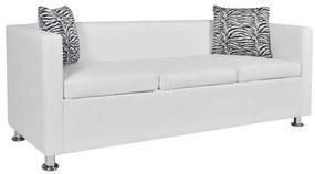 272180 vidaXL Set canapele 3 locuri și 2 locuri, alb, piele artificială