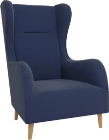 Fotoliu wing albastru cu tapițerie din catifea Carole – Ropez