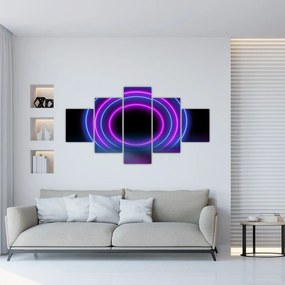 Tablou cu cercuri colorate (125x70 cm), în 40 de alte dimensiuni noi