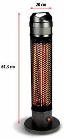 Incălzitor de carbon Alpina TBH800, 800W, Infrarosu, până la 3 m², Protectie la rasturnare, IP44, Negru