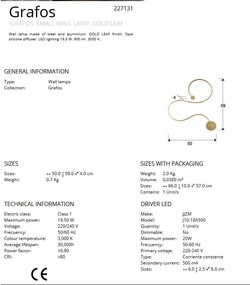 Aplica de perete LED design modern decorativ Grafos auriu SV-227131