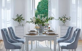 Masă lemn masiv alb dining extensibilă Elizabeth 190/, 240 × 100 × 80 cm