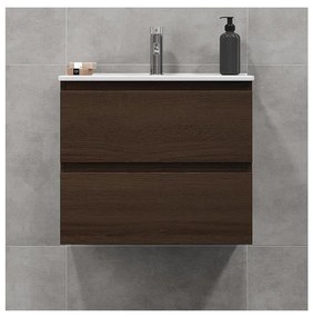 Dulap de baie HENRY cu lavoar, 61 cm, nuc