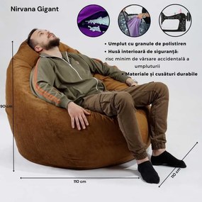 Fotoliu Nirvana Gigant, Material Impermeabil - Cappuccino