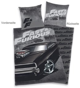 Lenjerie de pat din bumbac Herding Fast andFurious, 135 x 200 cm, 80 x 80 cm