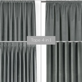 Draperie gri dimout (semi-opacă) din catifea 200x250 cm Velto – Filumi
