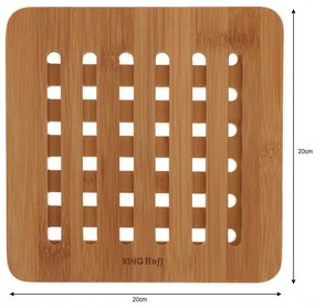 Set 2 suporturi pentru vase calde Kinghoff KH 1216, 20x20 cm, Bambus