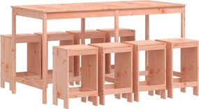 vidaXL Set bar de grădină, 9 piese, lemn masiv douglas