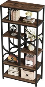 RAI53 - Rafturi, etajera 80 cm, pentru birou, biblioteca living, hol, dormitor, bucatarie, camera copii, stil industrial - Maro