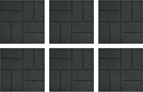 vidaXL Piatra de pași 6 pcs Negru 40,5 x 40,5 x 2 cm Cauciuc