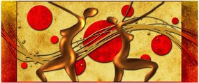 Tablou abstract cu două femei (120x50 cm)