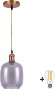 BRILAGI -LED Lustră pe cablu RETRO GLASS 1xE27/60W/230V Ø 14 cm auriu/gri fumuriu