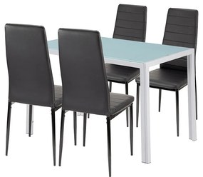 Portland 4+1 set de sufragerie negru