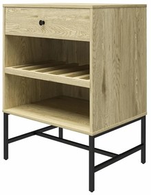 Dulap vinotecă în culoare naturală cu aspect de lemn de pin pentru 6 sticle, 60x83 cm Tamlin - Queer Eye