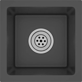 vidaXL Chiuvetă de bucătărie lucrată manual, negru, oțel inoxidabil
