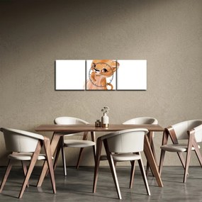 Tablou - Animăluț în acuarelă N⁰6 (cu ceas) (90x30 cm)
