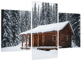 Tablou - Cabană acoperită de zăpadă (90x60 cm)