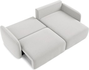 Colțar gri deschis extensibil/cu spațiu de depozitare cu tapițerie din catifea (cu colț pe partea dreaptă/cu șezlong) Kalena – Makamii