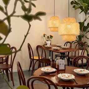 Lustră pe cablu Immax 08267L HILO 1xE27/40W/230V d. 38 cm bambus