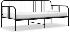 vidaXL Cadru de pat canapea, negru, 90 x 200 cm, metal