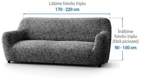 Huse bielastice GLORIA gri fotoliu triplu (l. 170 - 220 cm)