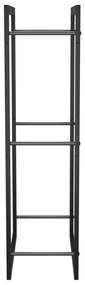 Suport pentru lemne de foc, negru mat, 50x28x94 cm otel