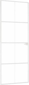 vidaXL Ușă de interior alb 76x201,5 cm sticlă securiz. / aluminiu slim