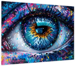 Tablou pe sticlă - Pictura ochilor (70x50 cm)