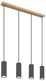 Lustra cu 4 pendule design modern ROBBY gri grafit
