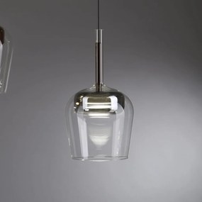 Pendul LED Smart cu Telecomanda, CCT, Sticla, Argintiu, Q-KON
