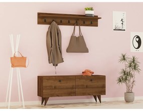 Cuier de perete cu dulap pentru pantofi Rupa Walnut
