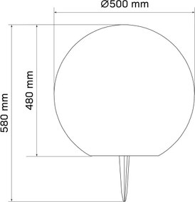 Lampă LED solară BALL LED/3,7V 2000 mAh d. 50 cm IP65 alb
