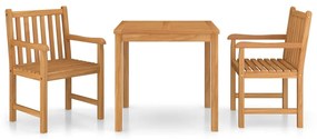 Set mobilier gradina, 3 piese, lemn masiv de tec Cu cotiera  , 3