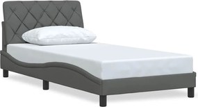 vidaXL Cadru de pat fără saltea, gri închis, 100x200 cm, textil