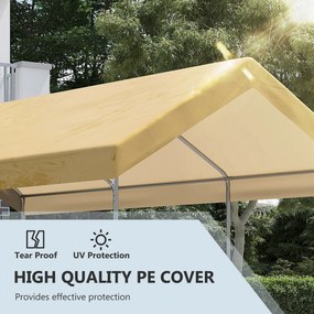 Outsunny Garaj Cort 6x3m, Portabil, Ideal pentru Grădină, Cort cu Copertină, Adăpost Depozitare, Ușor de Asamblat | Aosom Romania