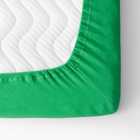 Goldea cearceafuri de pat din terry cu elastic - verde 180 x 200 cm